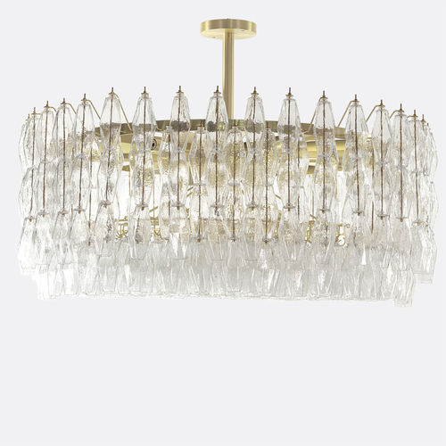 Kronleuchter / Art Deco - Poliedri Cr - BOTTEGA VENEZIANA - Kristall / 12 Glühbirnen / für Gewerbegebrauch