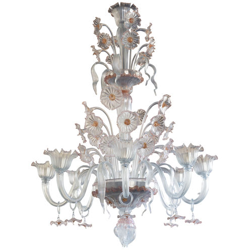 Kronleuchter / venezianischer Stil - VIOLANTE - BOTTEGA VENEZIANA - geblasenes Glas / Muranoglas / 12 Glühbirnen
