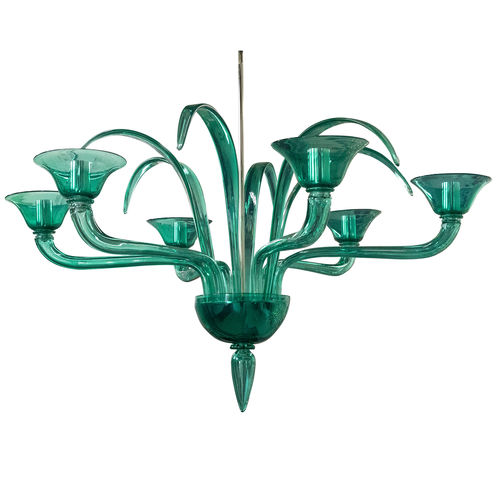 Moderner Kronleuchter - Gemma verde - BOTTEGA VENEZIANA - geblasenes Glas / Muranoglas / 6 Glühbirnen