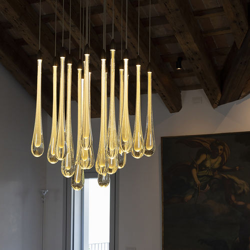 Kronleuchter / originelles Design - Goccia composizione - BOTTEGA VENEZIANA - Muranoglas / Goldfolie / für Gewerbegebrauch