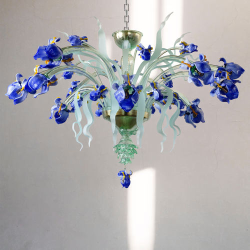 Kronleuchter / originelles Design - IRIS PL-12 - BOTTEGA VENEZIANA - Glas / 12 Glühbirnen / für Gewerbegebrauch