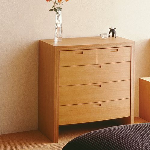 Moderner Chiffonnier - STRIPE DR-80 - CondeHouse - Nussbaum / Holzfurnier / Massivholz