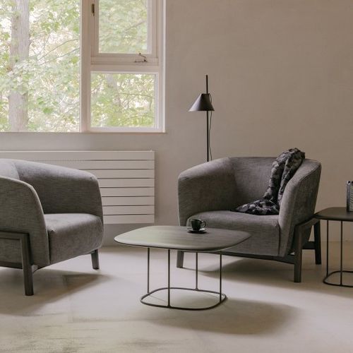 Moderner Sessel - TEN Living - CondeHouse - Stoff / Leder / Nussbaum