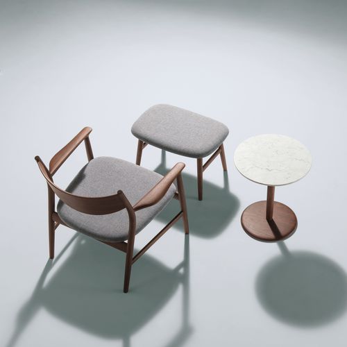 Moderner Sessel - KAMUY - CondeHouse - Stoff / Leder / Eiche