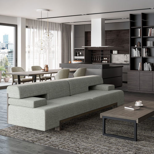 Modernes Sofa - ATILLA LUX - CondeHouse - Stoff / Leder / mit Armlehnen