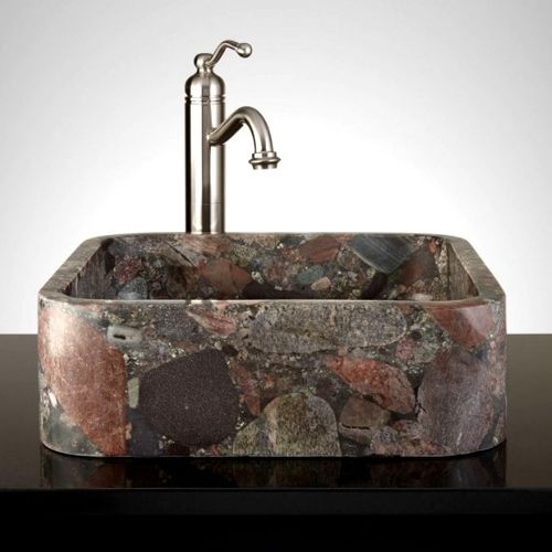 Einbauwaschbecken - BASSI GRANITE - INDIA STONE EXPORT - Verbundwerkstoff / Einzel / quadratisch