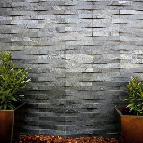 Schiefer-Verblender - SILVER SHINE LEDGE - INDIA STONE EXPORT - für den Innenraum / für Außenbereich / texturiert