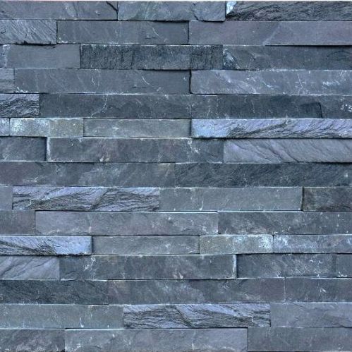 Schiefer-Verblender - ZAKRANA BLACK - INDIA STONE EXPORT - für den Innenraum / für Außenbereich / texturiert
