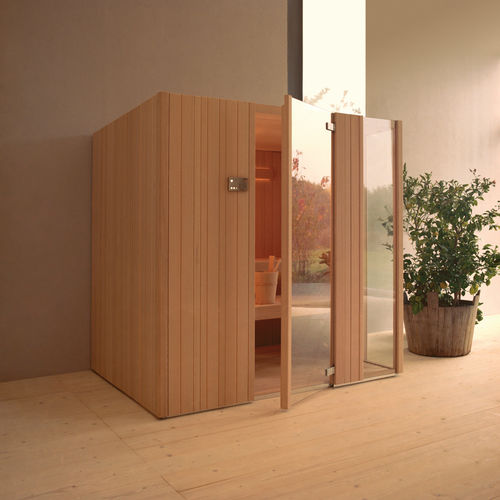 Finnische Sauna - AUKI - EFFE - für Privatgebrauch / Holz / Glas