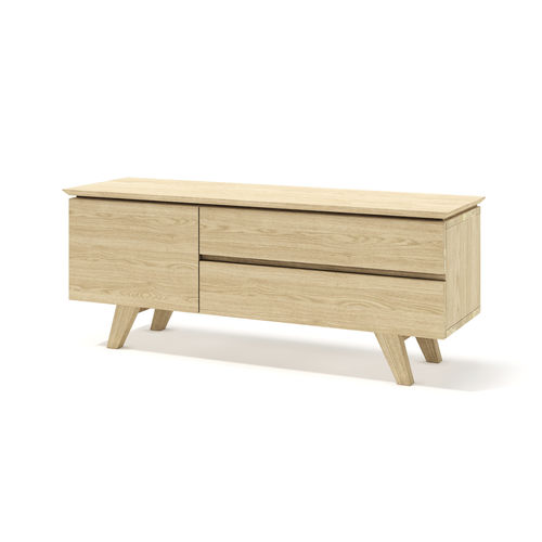 Modernes Sideboard - Emil Mini - LITOOC - Nussbaum / Weißeiche / mit Schubladen