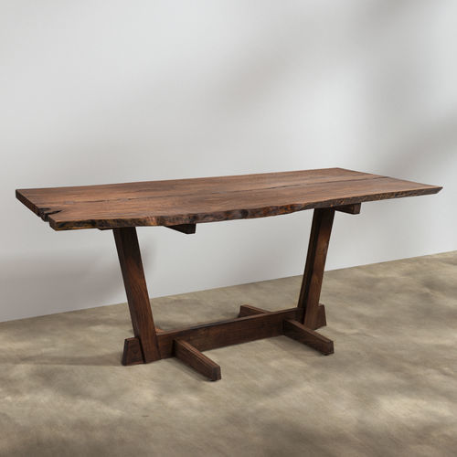 Moderner Esstisch - Lou Slab - LITOOC - Nussbaum / Gestell aus Holz / maßgefertigt