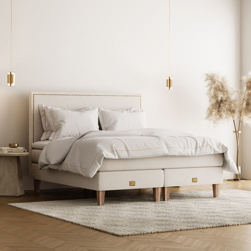 Doppelbett - LYCKA - Mattsons Beds - modern / Polster / gepolstertes Kopfteil