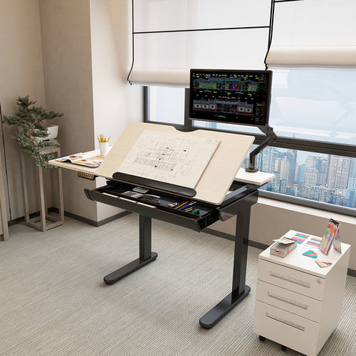 Bodenstehender Schreibtisch - ET120 - Loctek Ergonomic Technology Corp. - modern / Holz / Metall