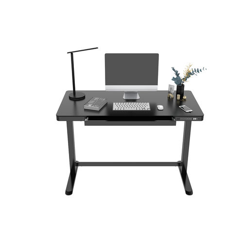Bodenstehender Schreibtisch - ET118-N - Loctek Ergonomic Technology Corp. - modern / Metall / Hartglas
