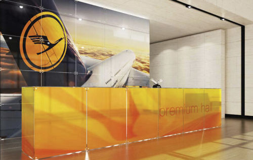 Modulare Empfangstheke - ZONE - MODULAR GLASS SYSTEM NEO LTD - Glas / beleuchtet