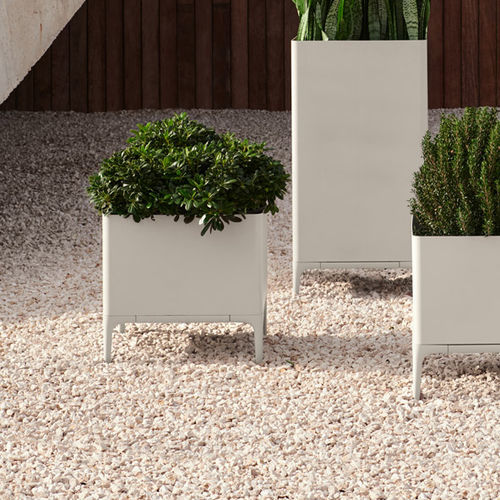 Pflanzgefäß / lackiertes Aluminium - Xaloc - MOWEE - quadratisch / für Privatgebrauch / für Gewerbegebrauch