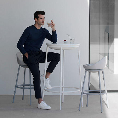 Moderner Stehtisch - Lace - MOWEE - Polyethylen / Gestell aus Edelstahl / rund