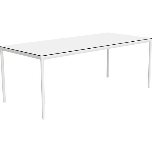Moderner Esstisch - Ribbons Cover Nature - MOWEE - HPL / Dekton® / Gestell aus lackiertem Aluminium