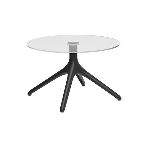 Moderner Beistelltisch - Uni Glass XL 50 - MOWEE - Glas / Gestell aus lackiertem Aluminium / rund