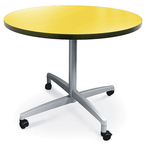 Moderner Bistrotisch - DRY ERASE - Allied - Laminat / Gestell aus Aluminiumguss / rund