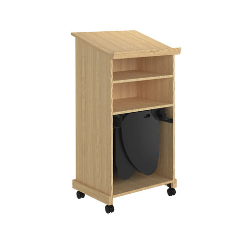 Konferenzpult - IPTD-K - DIVERSIFIED WOODCRAFTS - auf Rollen / Eiche / Holzfurnier