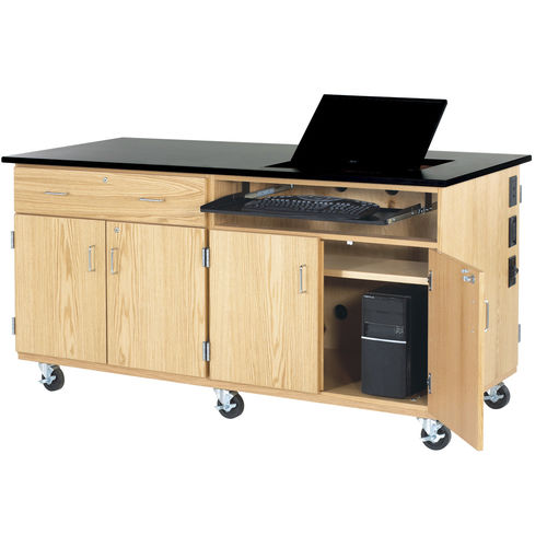 Moderner Schreibtisch - 4544K - DIVERSIFIED WOODCRAFTS - aus Eiche