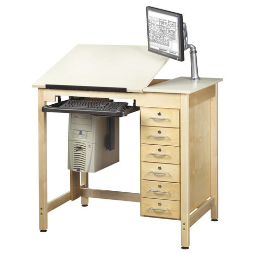 Ahornholz-Zeichentisch - CDTC-71 - DIVERSIFIED WOODCRAFTS - Kunststoff / rechteckig / mit Schublade