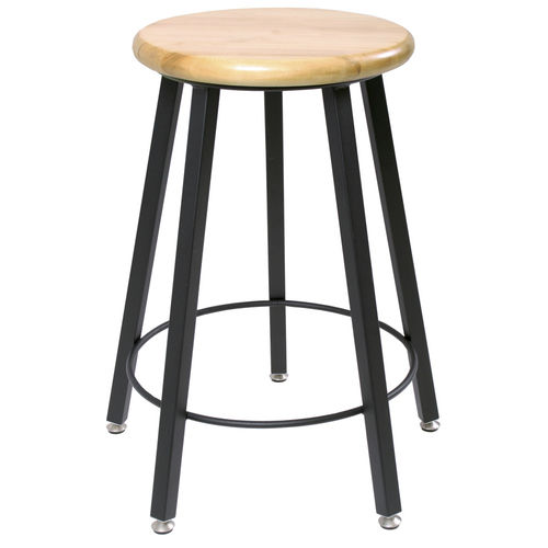 Moderner Arbeitshocker - STL9186-AR - DIVERSIFIED WOODCRAFTS - Laubholz / Gestell aus Stahl / höhenverstellbar