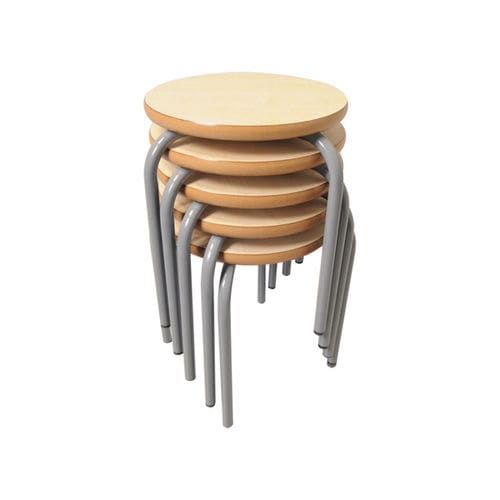 Moderner Hocker - ambic educational - MDF / Gestell aus Stahl / stapelbar