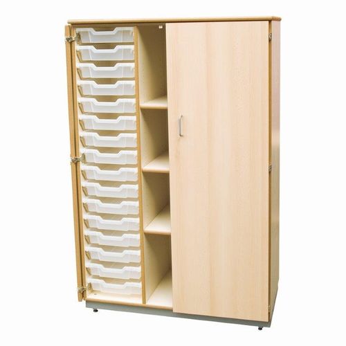 Hoher Aktenschrank - ambic educational - MDF / mit Flügeltür / mit Schubladen
