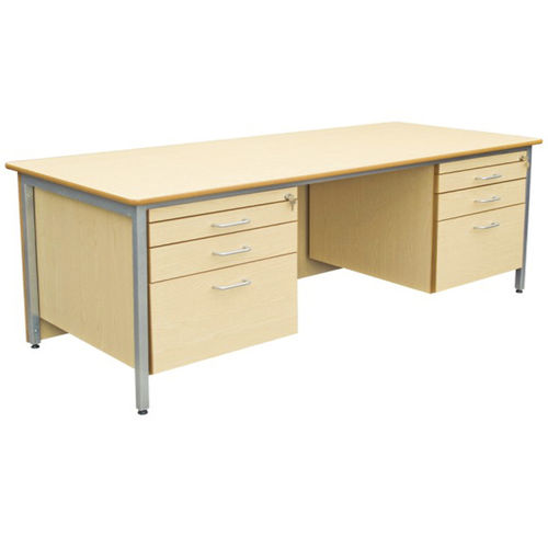 Schreibtisch für Open Space - DOUBLE PEDESTAL - ambic educational - Stil / Laminat / Stahl