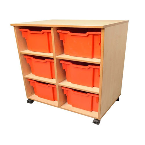 Mobiler Lagerschrank - 6 BAY - ambic educational - mit Rollen / für