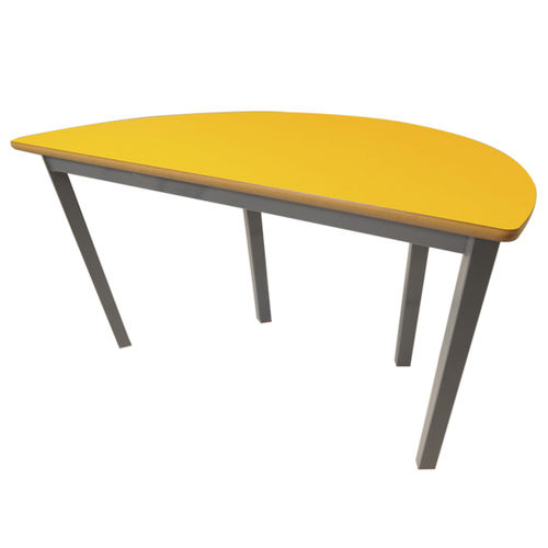 Moderner Unterrichtstisch - LARGE - ambic educational - MDF-Laminat / Gestell aus Stahl / halbrund