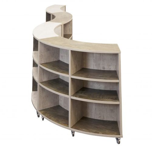 Trennwand-Bücherregal - DOUBLE CURVED - Academia furnitures industries - mobil / mit Rollen / modern