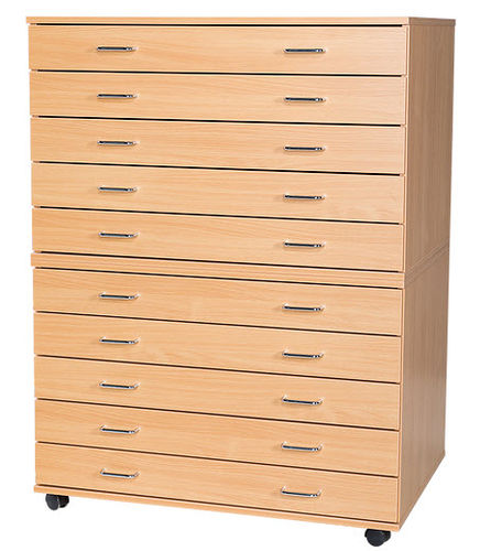 Moderne Truhe - A52024  - WILLOWBROOK Education - Buche / Eiche / Metall