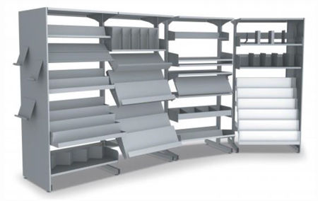 Regalsystem für Bibliotheken - LS series - BATGER - horizontal / Metall