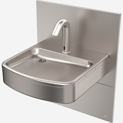 Wandmontiertes Handwaschbecken - A191400W - murdock - rechteckig / Edelstahl / antibakteriell