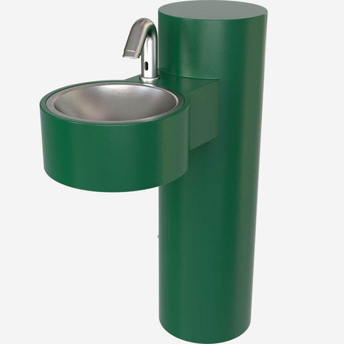 Bodenstehendes Handwaschbecken - GWJ84 - murdock - rund / Edelstahl / antibakteriell