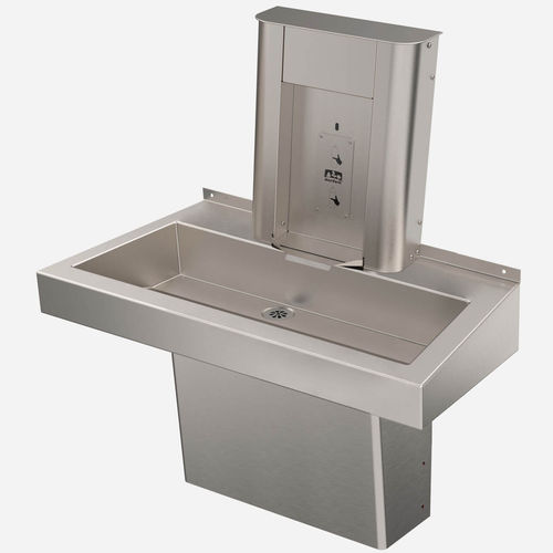 Wandmontiertes Handwaschbecken - MD-DSW130 - murdock - rechteckig / Edelstahl