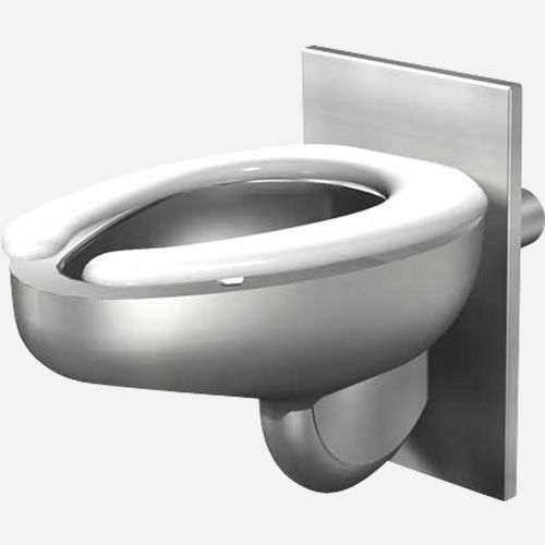 Wandhängendes WC - 1000 - murdock - Edelstahl / oval / mit eingebauter Spülung