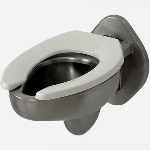 Wandhängendes WC - 1001R - murdock - Edelstahl / oval / mit eingebauter Spülung