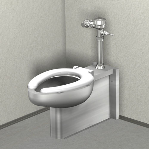Freistehendes WC - 1003 - murdock - Edelstahl / oval / mit eingebauter Spülung