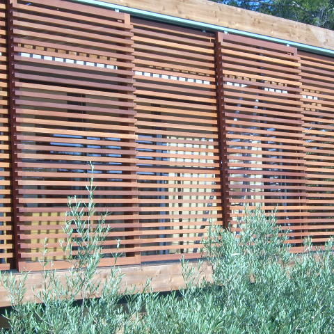 Einflügeliger Fensterladen - GRUN - Beach Concept - Schiebe / Lamellen / feststehend