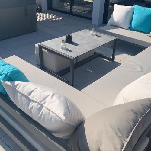 Moderner Couchtisch - Table basse - MOUSSES ETOILES - Aluminium / Gestell aus Aluminium / rechteckig