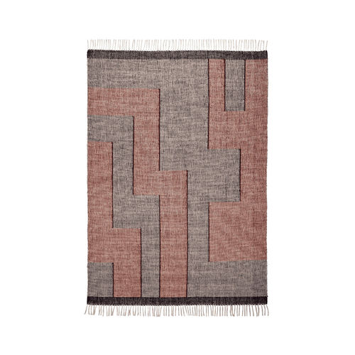 Traditioneller Teppich - Flat Tetris - Alp Carpets - mit geometrischen Motiven / Wolle / Leinen