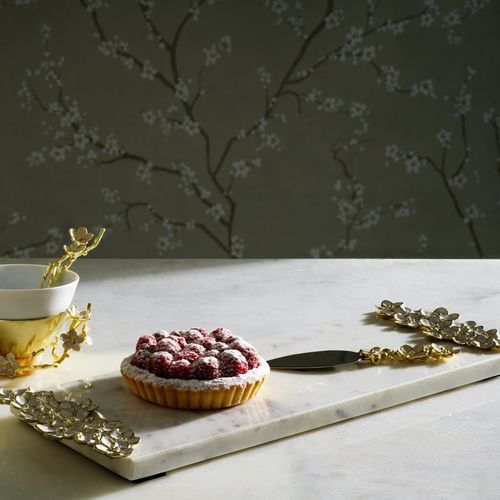 Messing-Schneidebrett - CHERRY BLOSSOM - Michael Aram - Marmor / emailliert / für Privatgebrauch