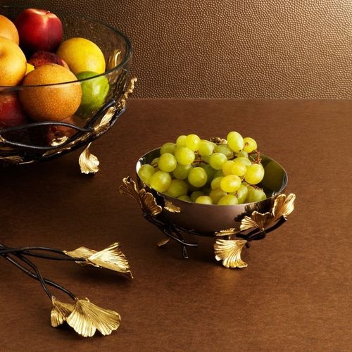Messingschale - GOLDEN GINKGO  - Michael Aram - Edelstahl / modern