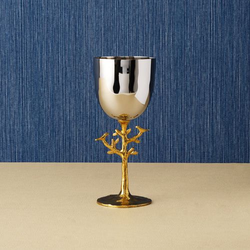 Glas mit Stiel - TREE OF LIFE CELEBRATION  - Michael Aram - Messing / Edelstahl / für Privatgebrauch