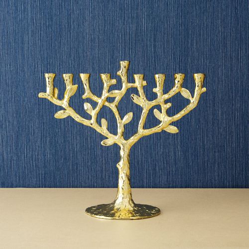 Kerzenhalter / Messing mit Goldauflage - TREE OF LIFE - Michael Aram