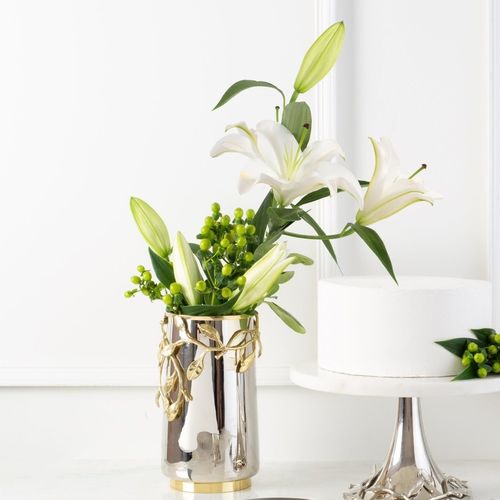Moderne Vase - LAUREL - Michael Aram - Messing / Edelstahl